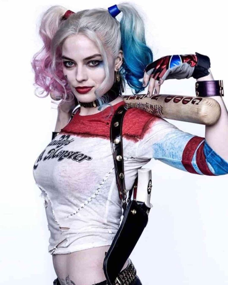 Harley Quinn Curly Pigtail with Blue and Pink Locks