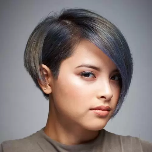 Blue Shade Asymmetric Hair