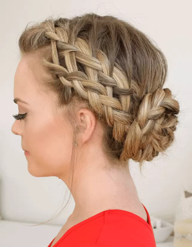 Double French Braid Updo